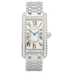 Cartier Tank Americaine Diamond 18 Karat White Gold