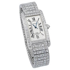 Cartier 'Tank Americaine' Diamond Wristwatch