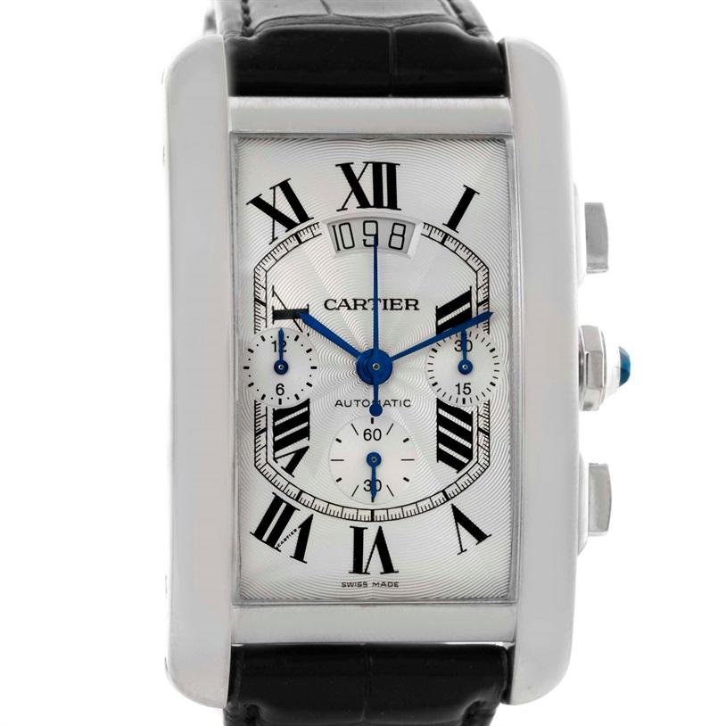 Cartier Tank Americaine Extra Large Chronograph 18 Karat Gold Watch W2609456 For Sale