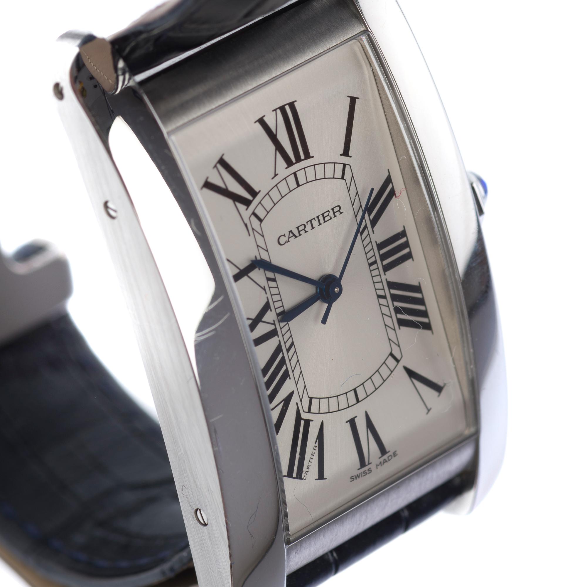 Cartier Tank Americaine in argento e carica automatica meccanica in vendita 6