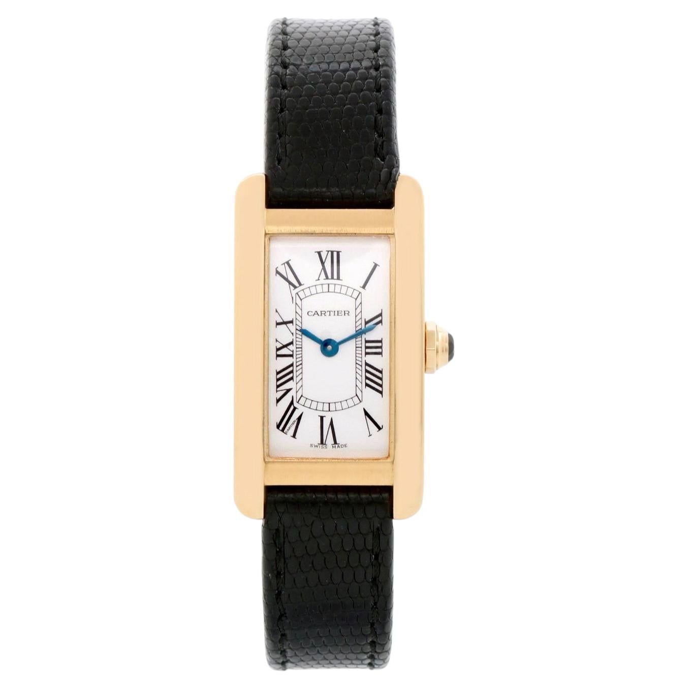 Cartier Tank Americaine Ladies 18k Yellow Gold Watch W2601556 2482