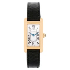 Cartier Tank Americaine Ladies 18k Yellow Gold Watch W2601556 2482