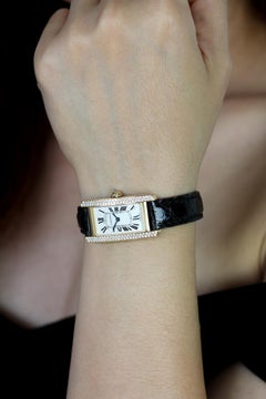 Cartier Tank Americaine Ladies Watch in Diamonds & 18 K Rose Gold