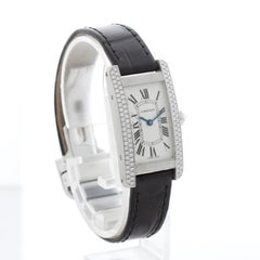 Cartier Tank Americaine Ladies White Gold Diamond Watch 2489 WB7018L1