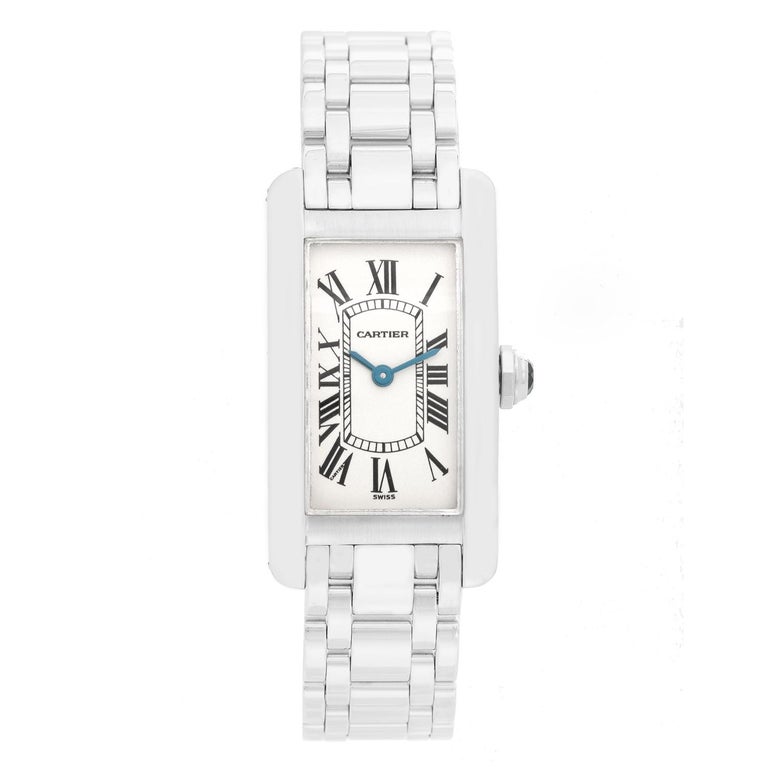 Cartier Tank Americaine Ladies White Gold W26019L1 For Sale