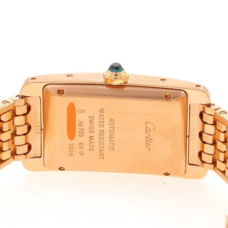 Women's Cartier Tank Américaine Ladies Wristwatch 2504 Rose Gold 18k Gold Automatic 1Yr