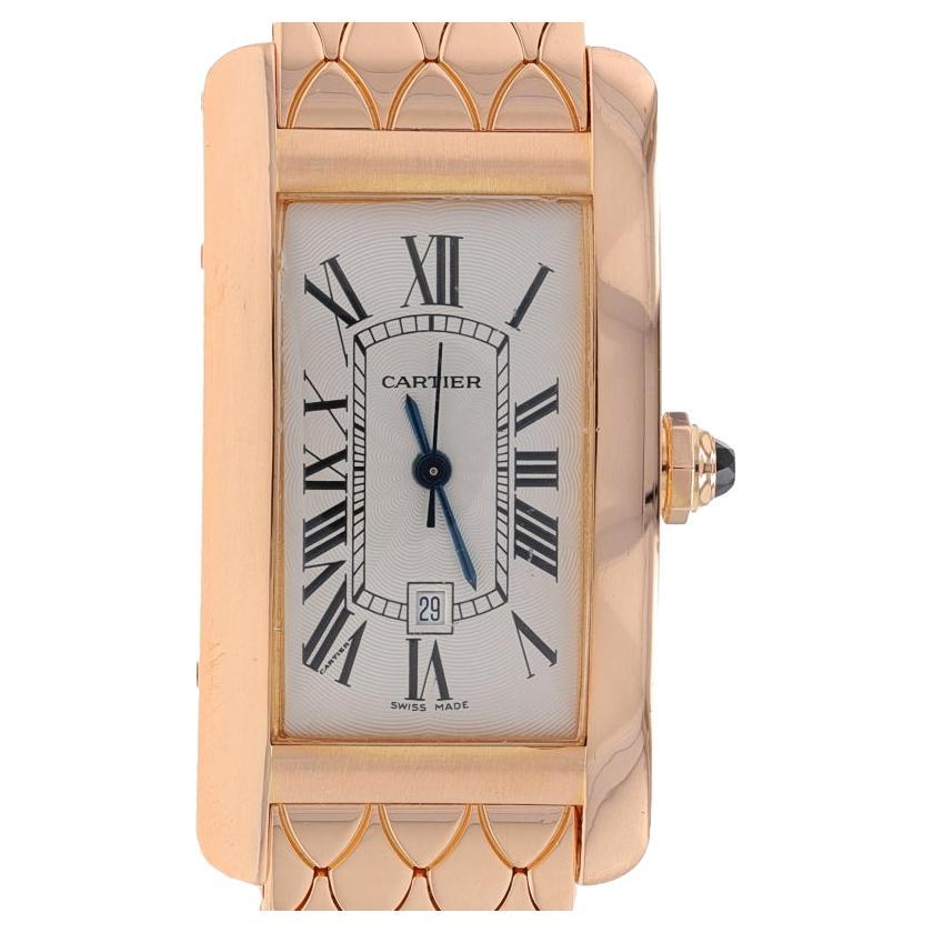 Cartier Tank Am�éricaine Ladies Wristwatch 2504 Rose Gold 18k Gold Automatic 1Yr