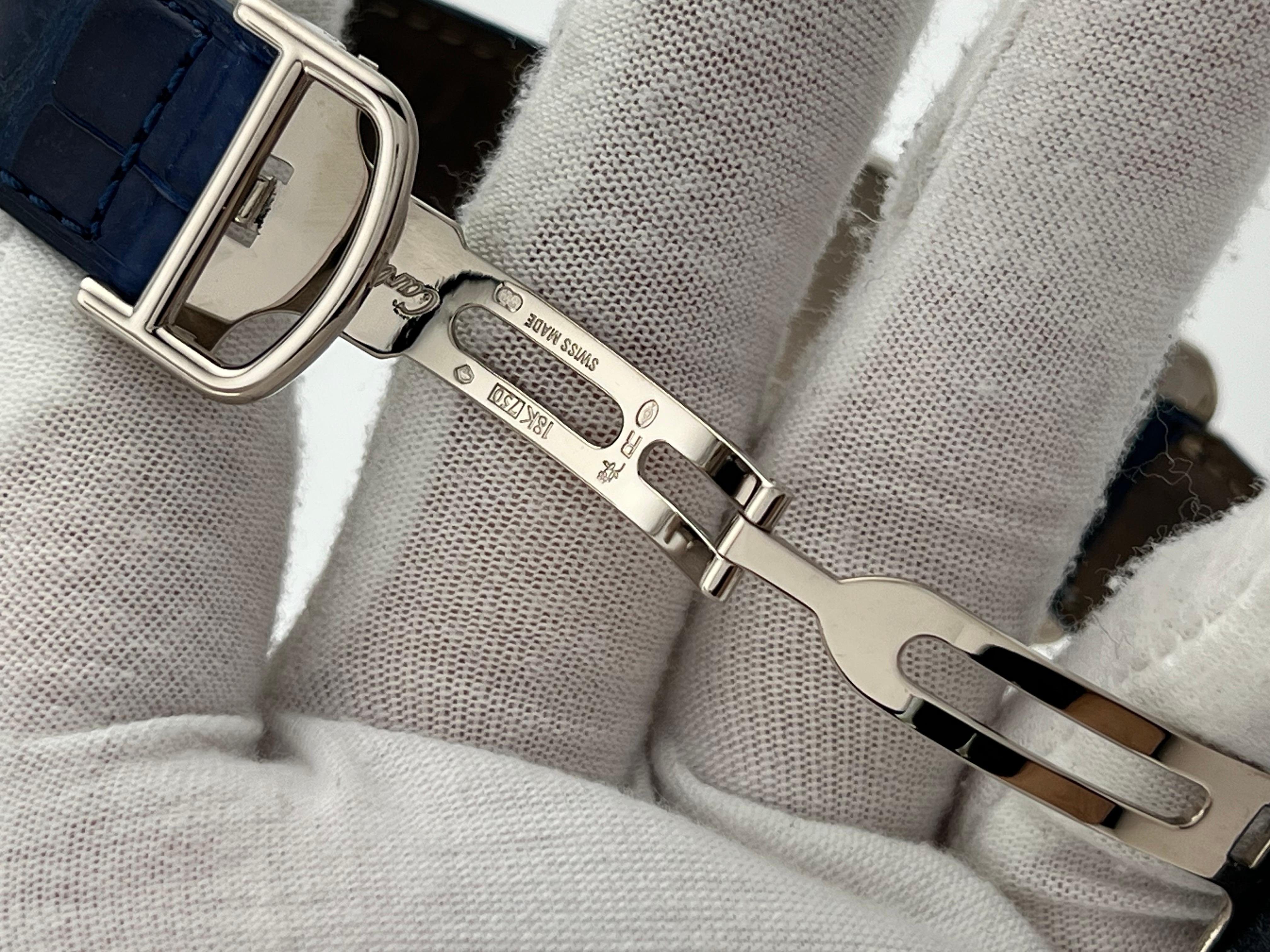 Cartier Tank Americaine Large 1741 18K Weißgold Lederarmband 3