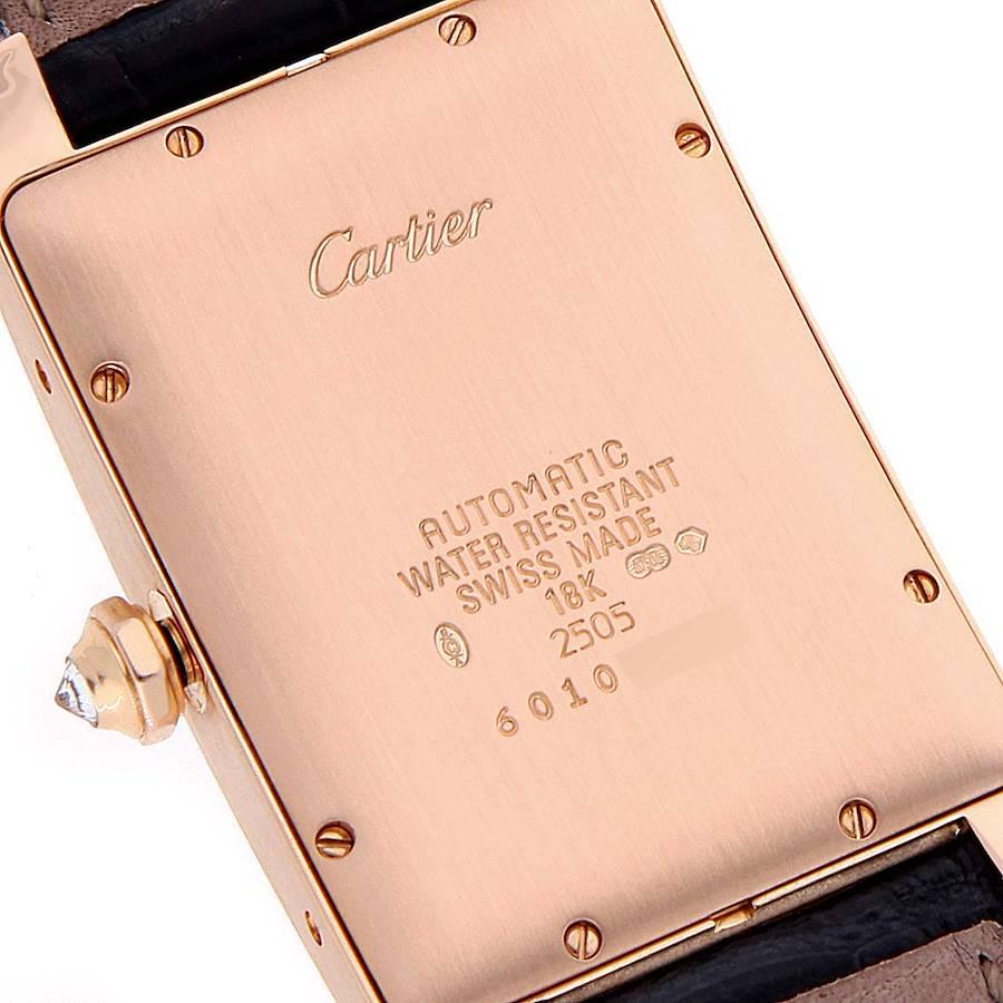 Cartier: 18 Karat Roségold Unisex-Uhr Tank Americaine mit Diamanten, WB704851 im Angebot 3