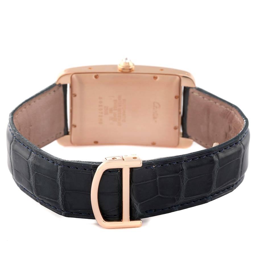 Cartier: 18 Karat Roségold Unisex-Uhr Tank Americaine mit Diamanten, WB704851 im Angebot 4