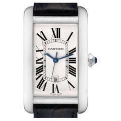 Cartier Tank Americaine Large 18k White Gold Mens Watch W2603256