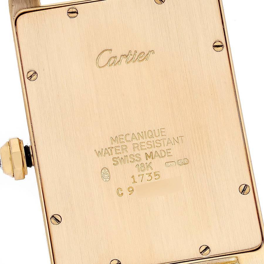 Cartier Tank Americaine Large 18K Yellow Gold Diamond Unisex Watch 1735 In Excellent Condition In Atlanta, GA