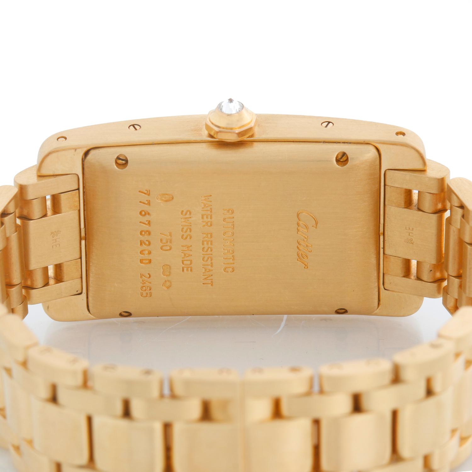 Femenino o masculino Reloj Cartier Tank Americaine Hombre/Dama Oro Amarillo 18k y Diamantes WB7057K2 248 en venta