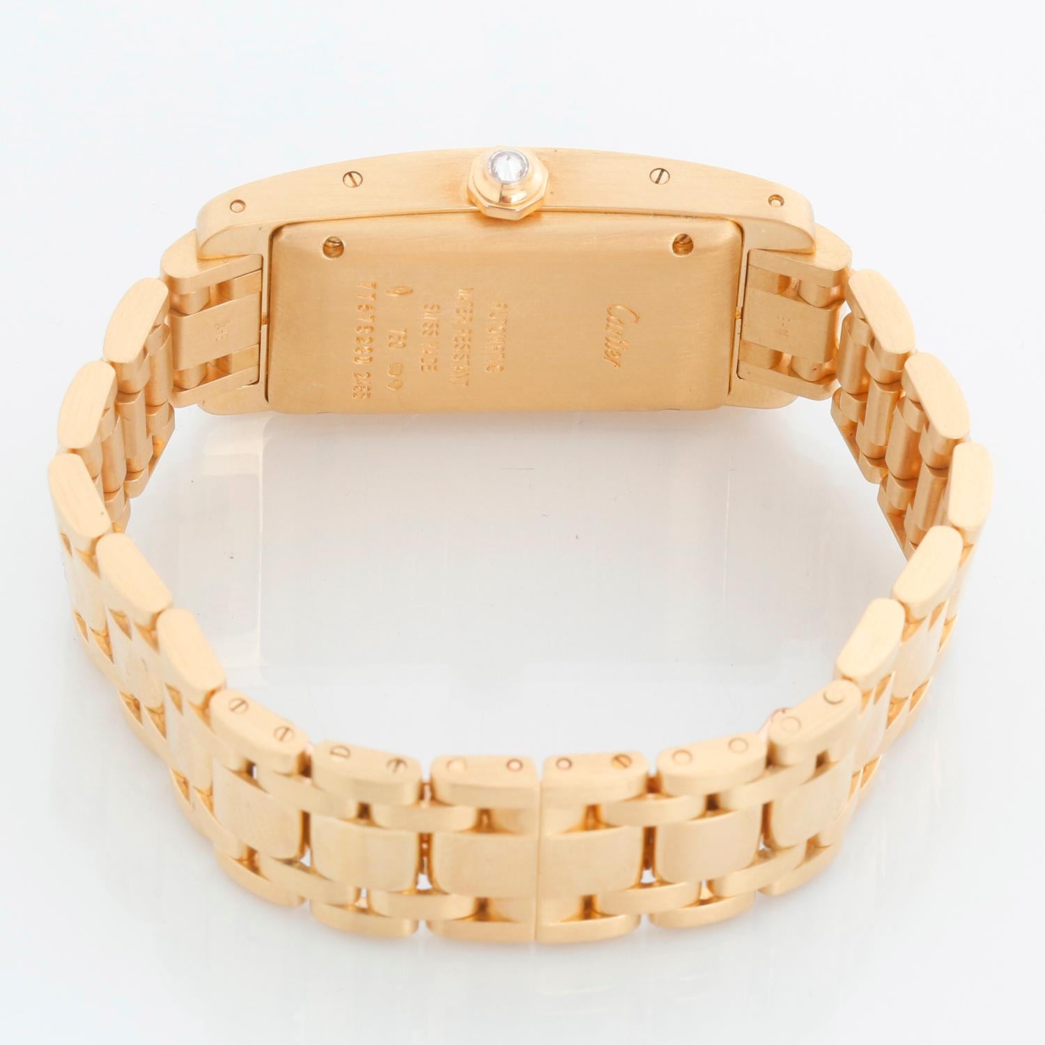Reloj Cartier Tank Americaine Hombre/Dama Oro Amarillo 18k y Diamantes WB7057K2 248 en venta 1
