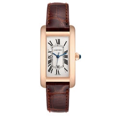 Cartier Tank Americaine Midsize Rose Gold Ladies Watch W2620030 Box Papers