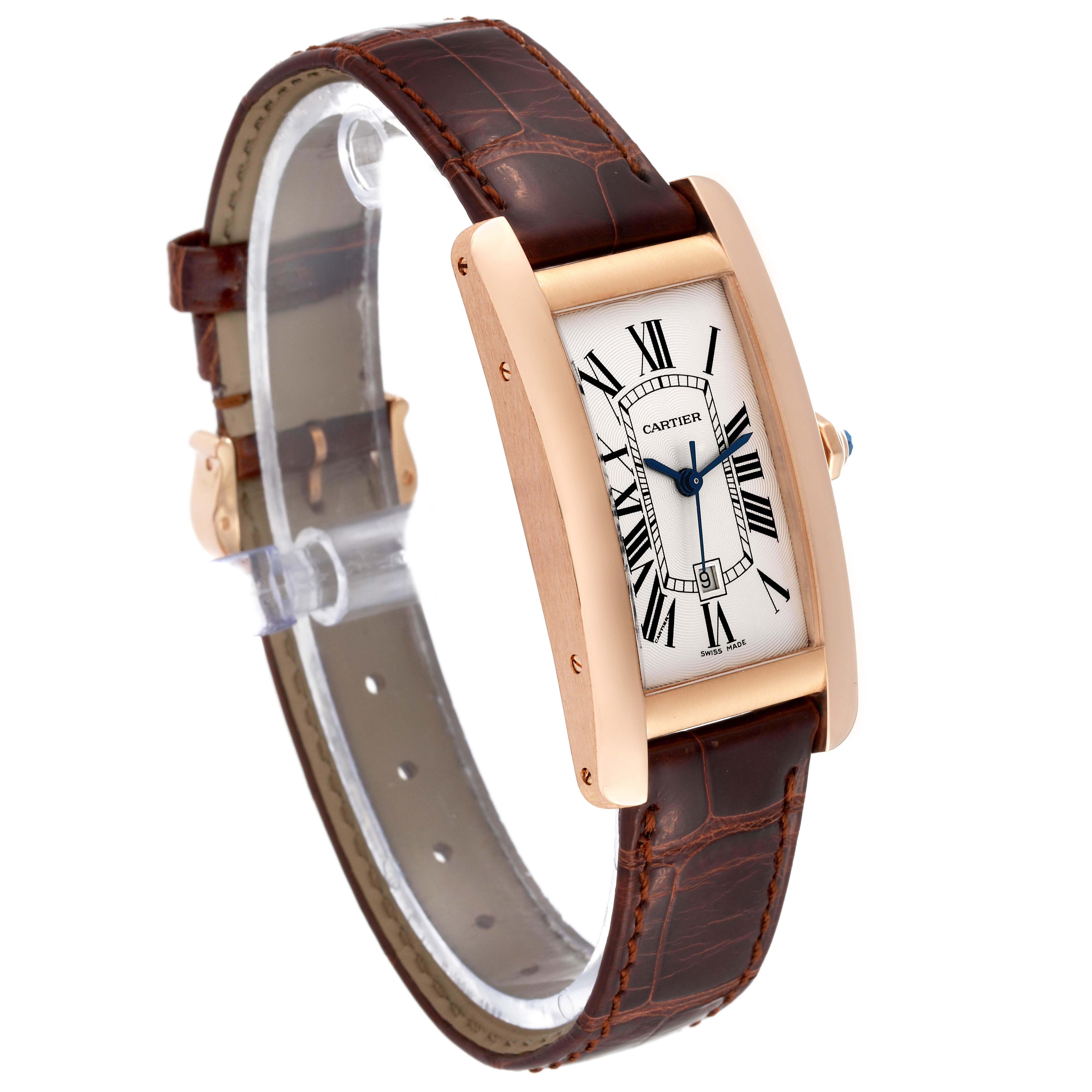 Cartier Tank Americaine Midsize Rose Gold Ladies Watch W2620030 Box Papers 2