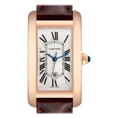 Cartier Tank Americaine Midsize Rose Gold Ladies Watch W2620030 Box Papers