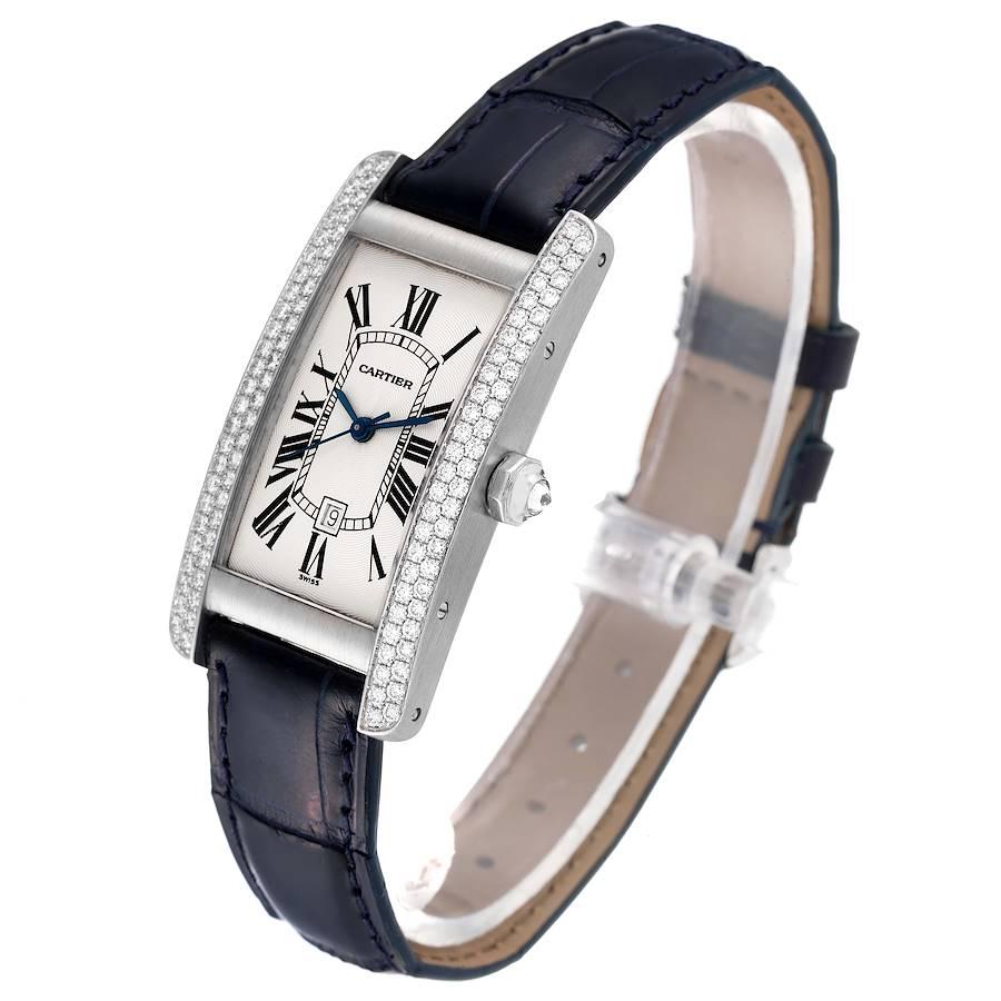 Cartier Tank Americaine Midsize Weißgold Diamant Automatik Damenuhr 1726 im Angebot 1