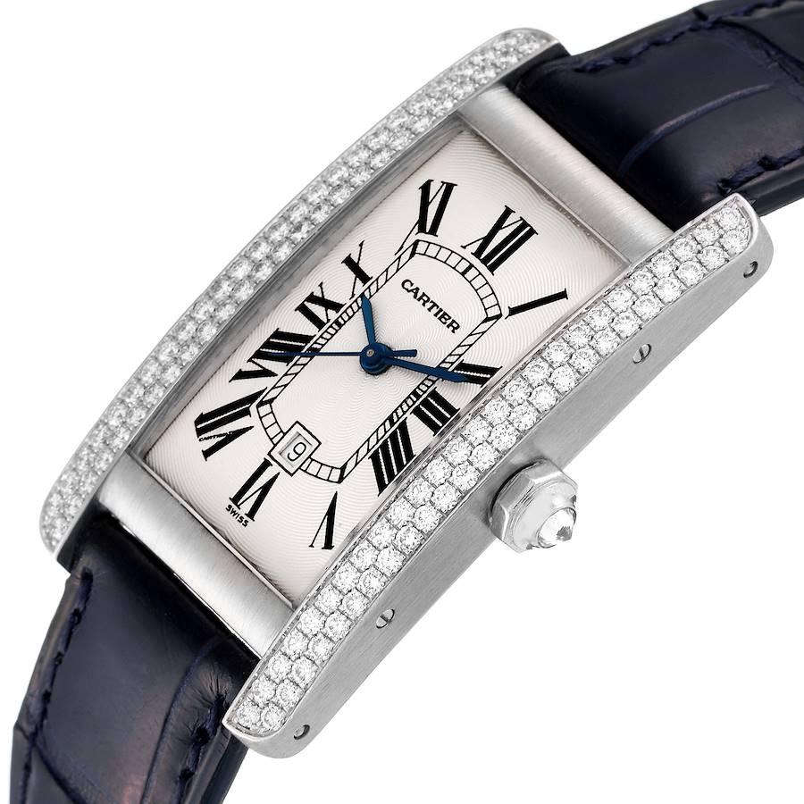 Cartier Tank Americaine Midsize Weißgold Diamant Automatik Damenuhr 1726 im Angebot 2