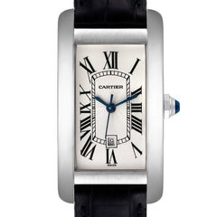 Cartier Montre Tank Américaine de taille moyenne en or blanc pour femme W2603656 avec boîte et papiers d'origine
