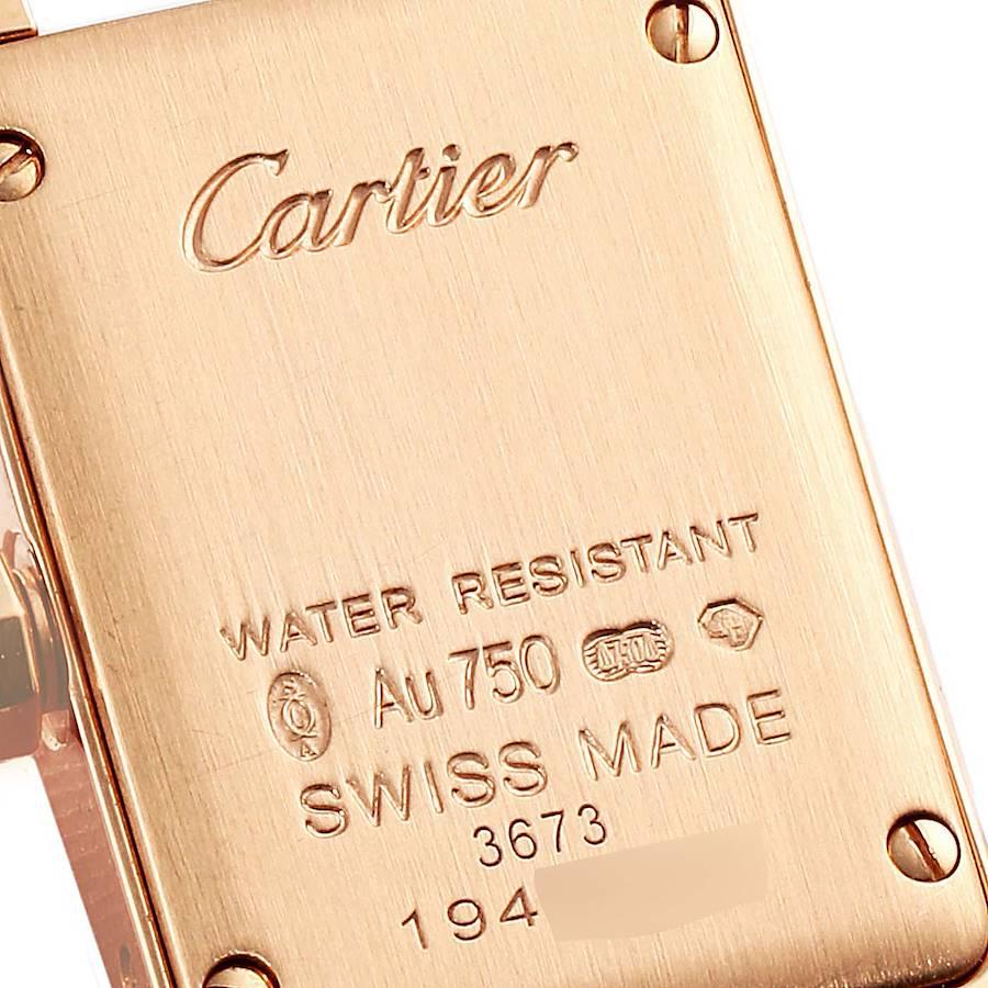 Cartier Tank Americaine Mini Rose Gold Diamond Ladies Watch WJTA0026 In Excellent Condition For Sale In Atlanta, GA