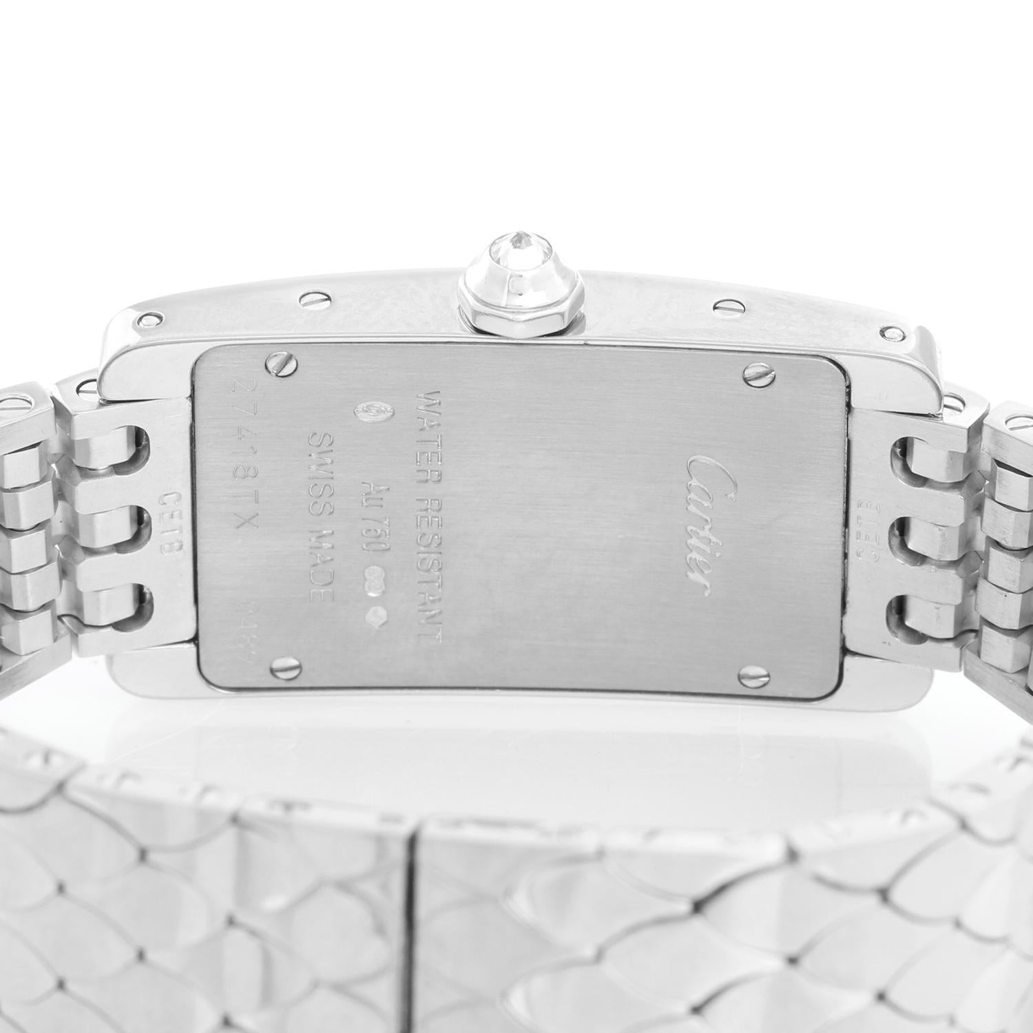 Cartier: Damenuhr Tank Americaine ''or American'' WG Diamant 2489 im Zustand „Hervorragend“ im Angebot in Dallas, TX