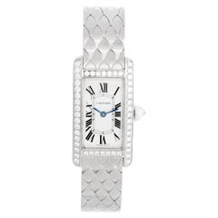 Cartier Tank Americaine 'or American' Ladies WG Diamond Watch 2489