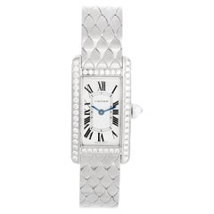 Cartier: Damenuhr Tank Americaine ''or American'' WG Diamant 2489