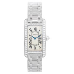 Cartier Tank Americaine (or American) Ladies WG Diamond Watch  2489