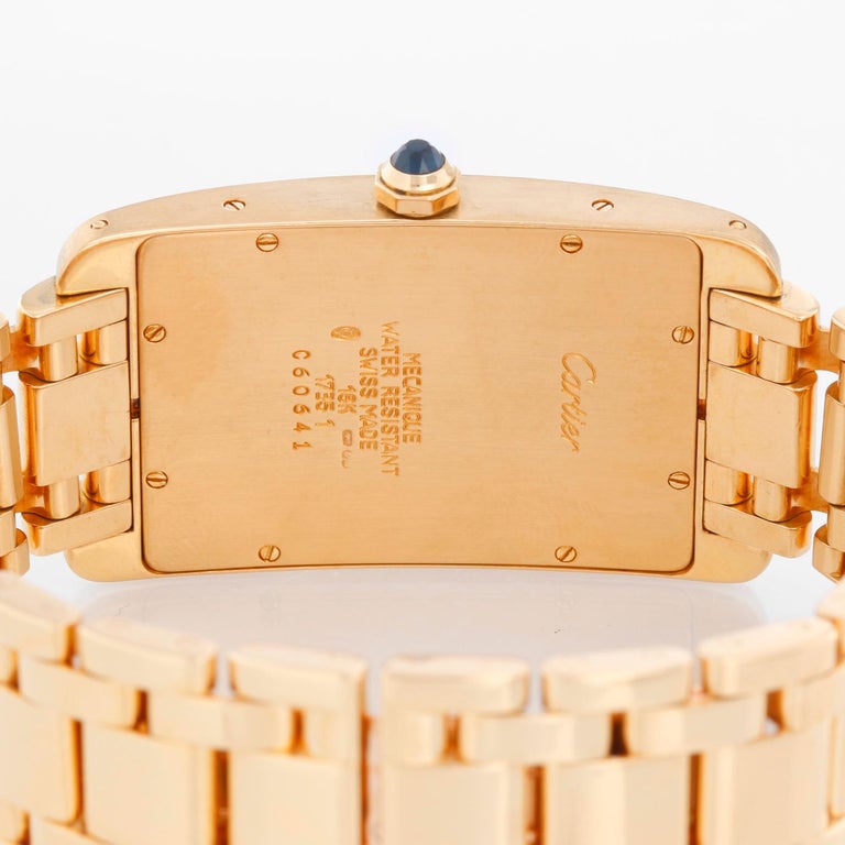 Cartier Tank Americaine 'or American' Large Men's Gold Watch 1735 For Sale 1