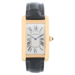 Vintage Cartier Tank Americaine 'or American' Large Men's Gold Watch 1735 