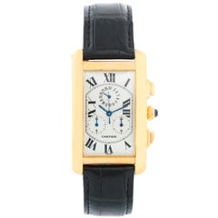 Cartier Tank Americaine 'or American' Men's 18 Karat Gold Chronograph Watch