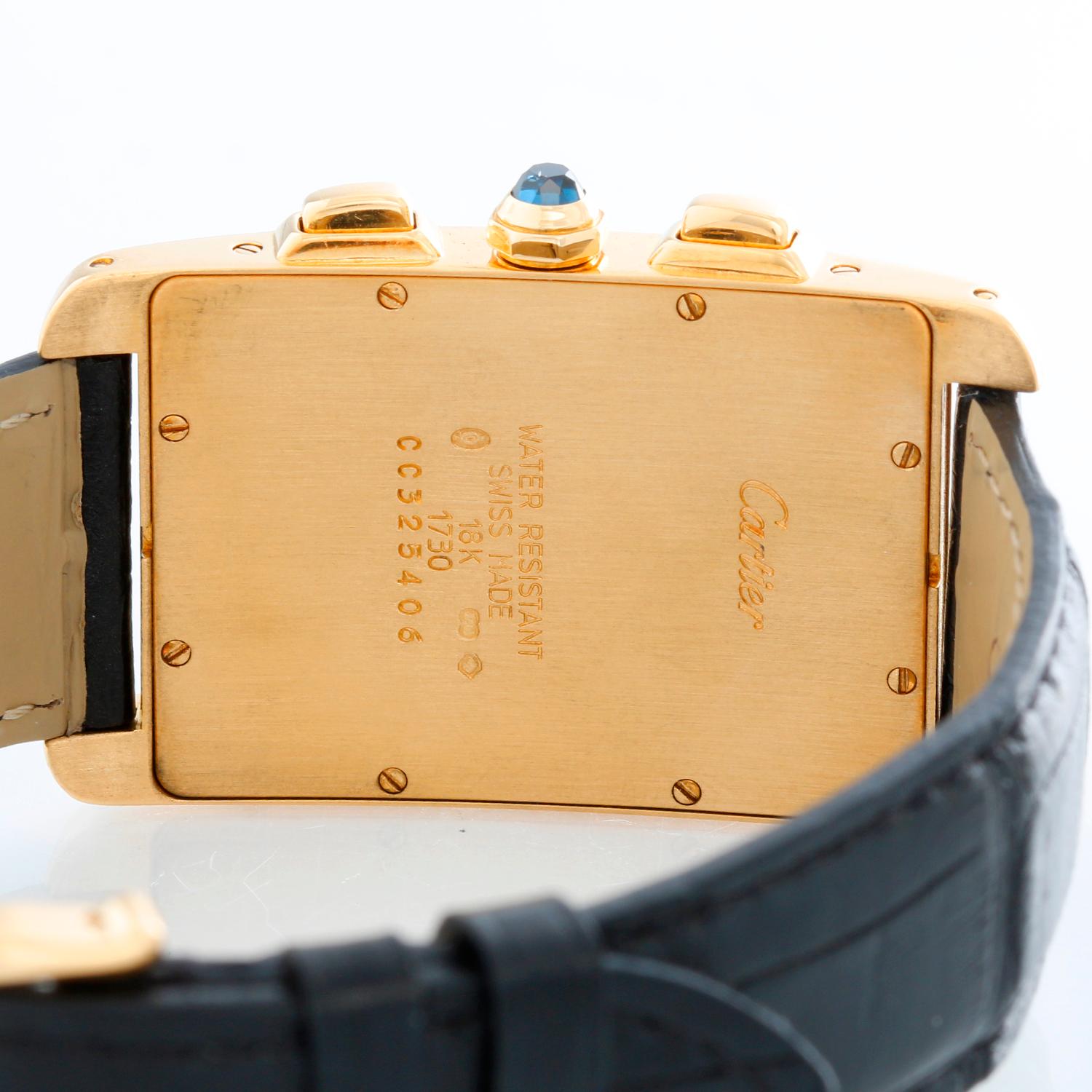 Cartier Tank Americaine 'or American' Men's 18 Karat Gold Chronograph Watch 1
