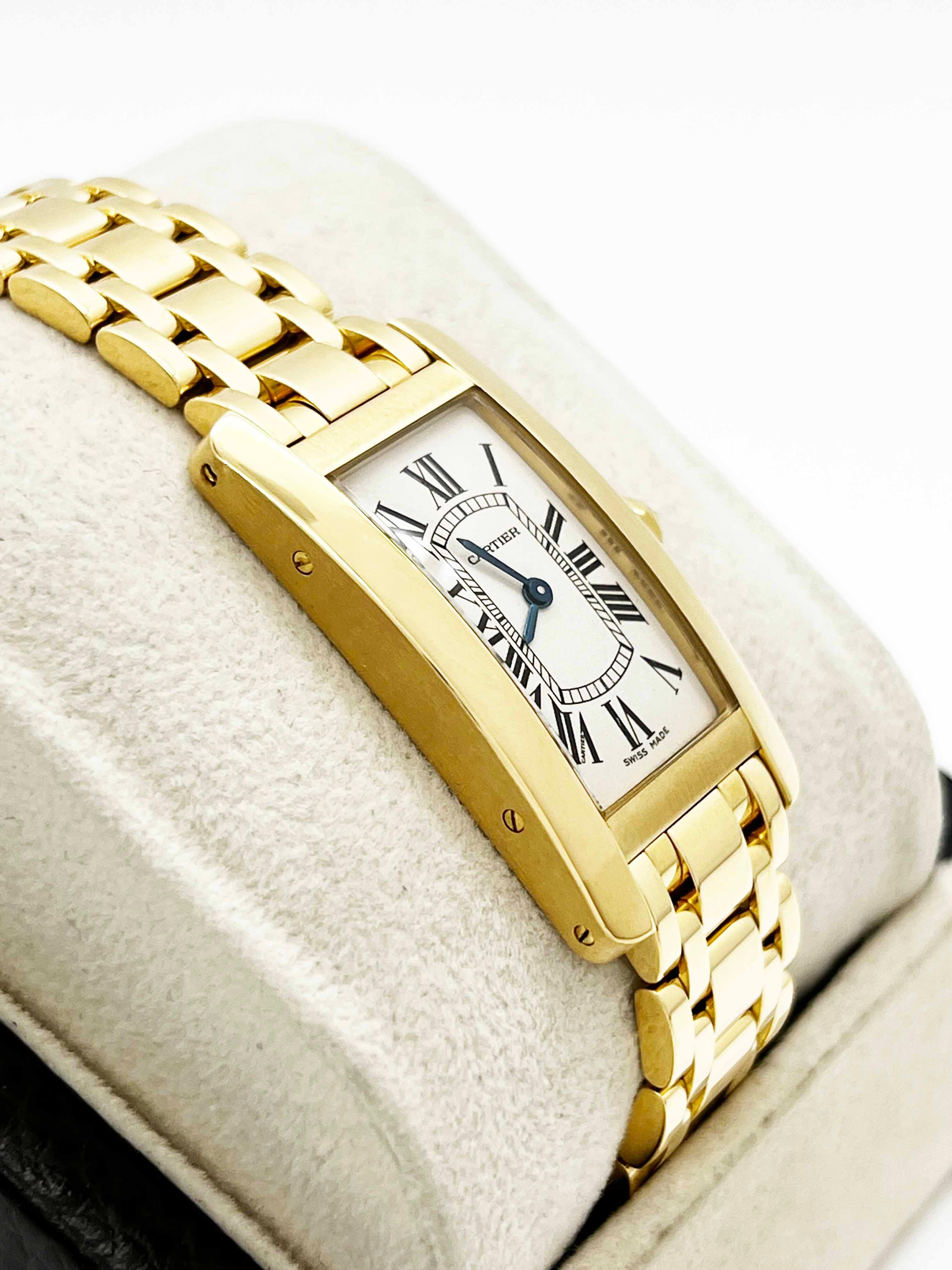 Cartier Tank Americaine Ref 2482 18K Gelbgold Damen