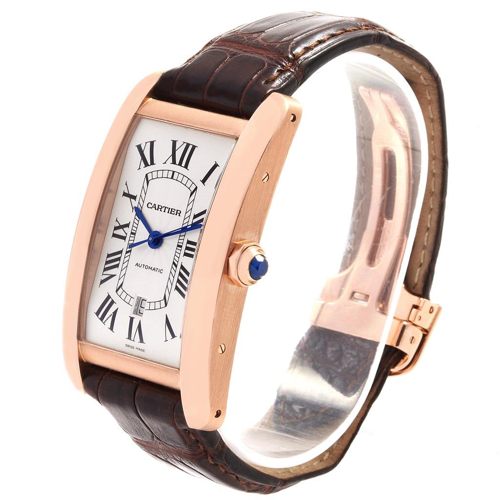 Men's Cartier Tank Americaine Rose Gold Automatic Men’s Watch W2609856