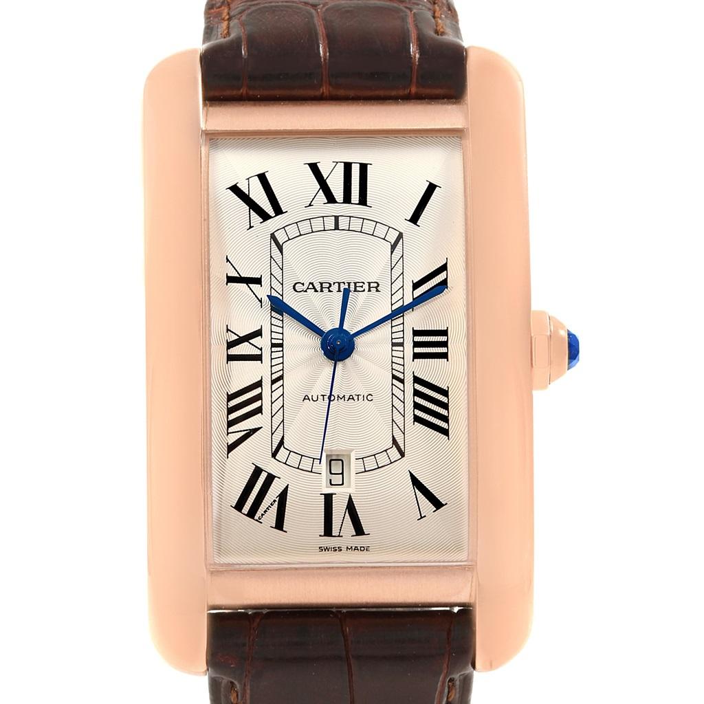 Cartier Tank Americaine Rose Gold Automatic Men’s Watch W2609856 1