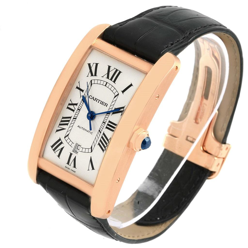 Cartier Tank Americaine Rose Gold Automatic Men's Watch W2609856 2