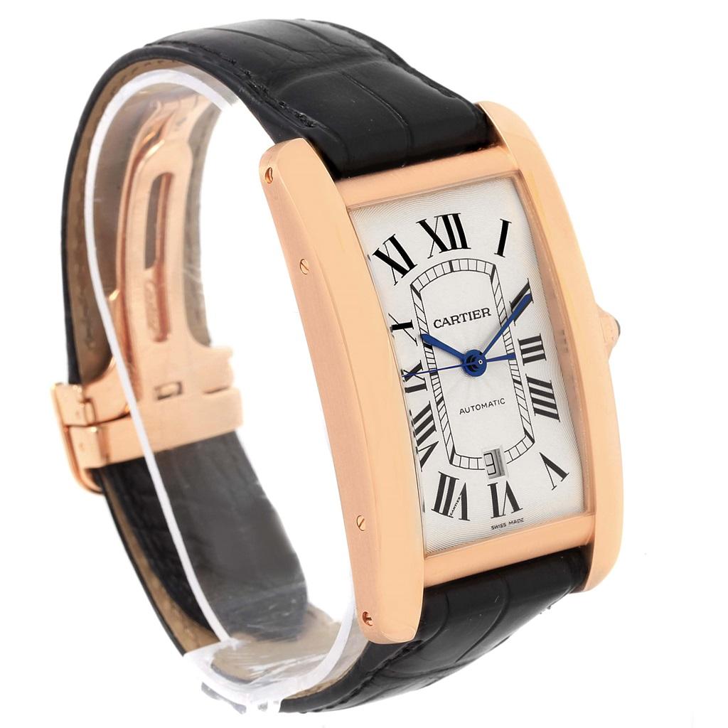 Cartier Tank Americaine Rose Gold Automatic Men's Watch W2609856 4