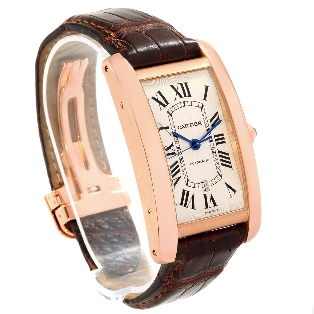 Cartier Tank Americaine Rose Gold Automatic Men’s Watch W2609856 4