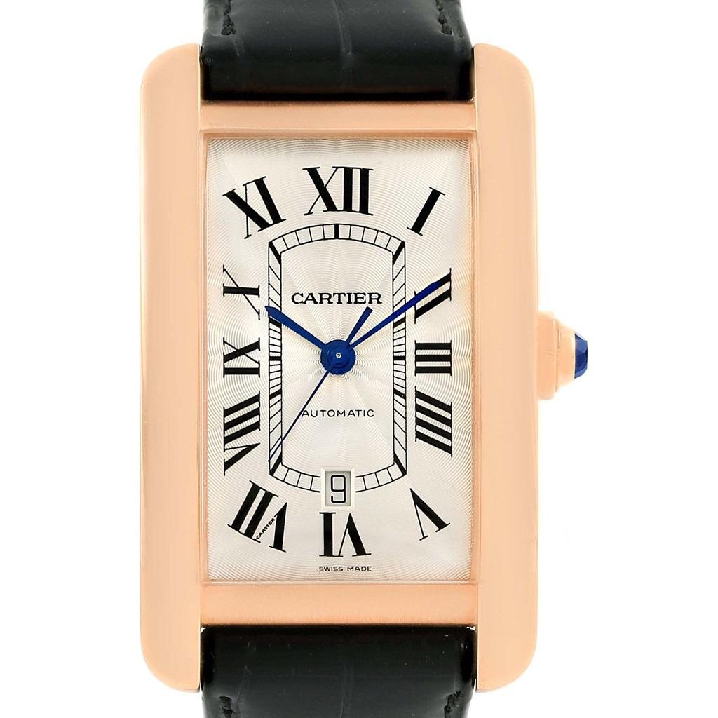 Cartier Tank Americaine Rose Gold Automatic Men's Watch W2609856 5