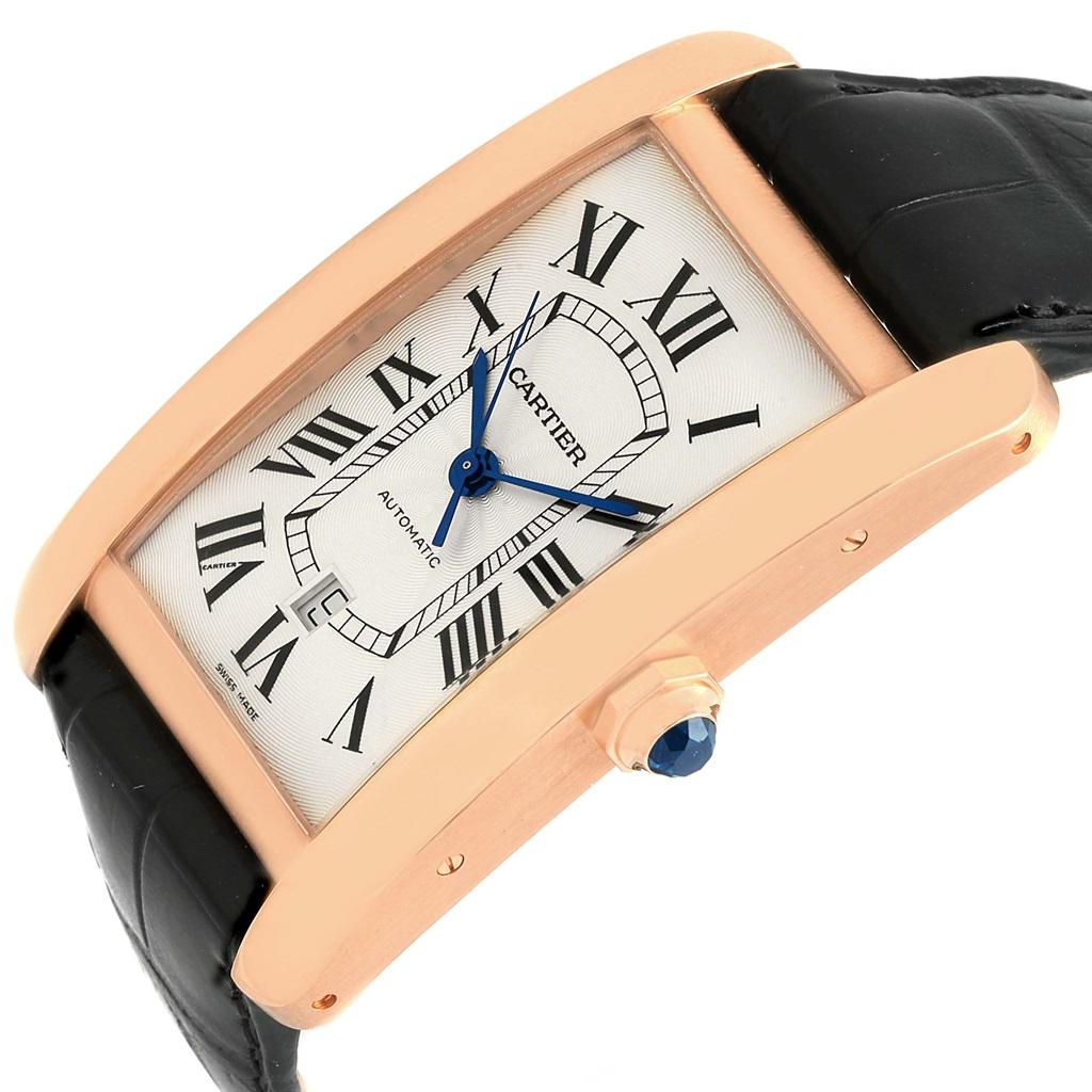 Cartier Tank Americaine Rose Gold Automatic Men's Watch W2609856 6