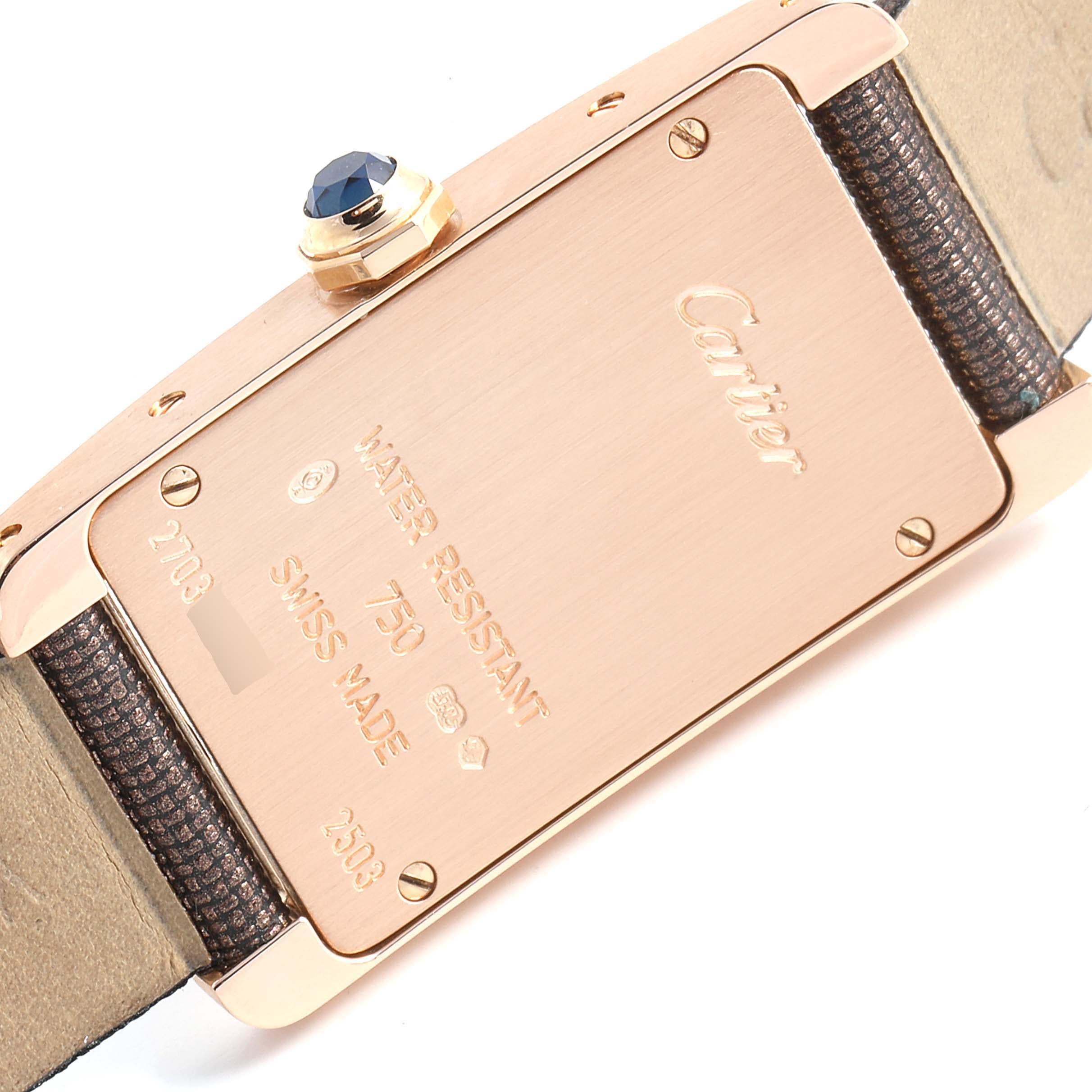 Cartier Tank Americaine Rose Gold Small Ladies Watch 2503 In Excellent Condition In Atlanta, GA
