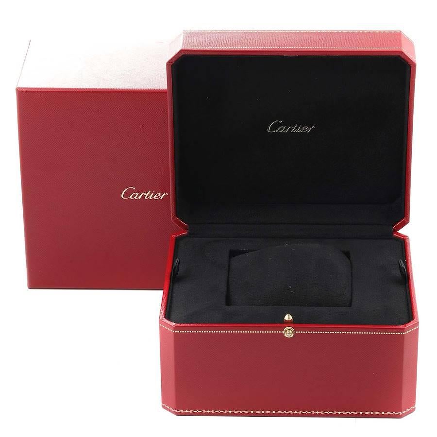 Cartier: 18 Karat Weißgold Damenuhr W008067 mit Tank Americaine-Silber-Zifferblatt und Silber-Zifferblatt im Angebot 6