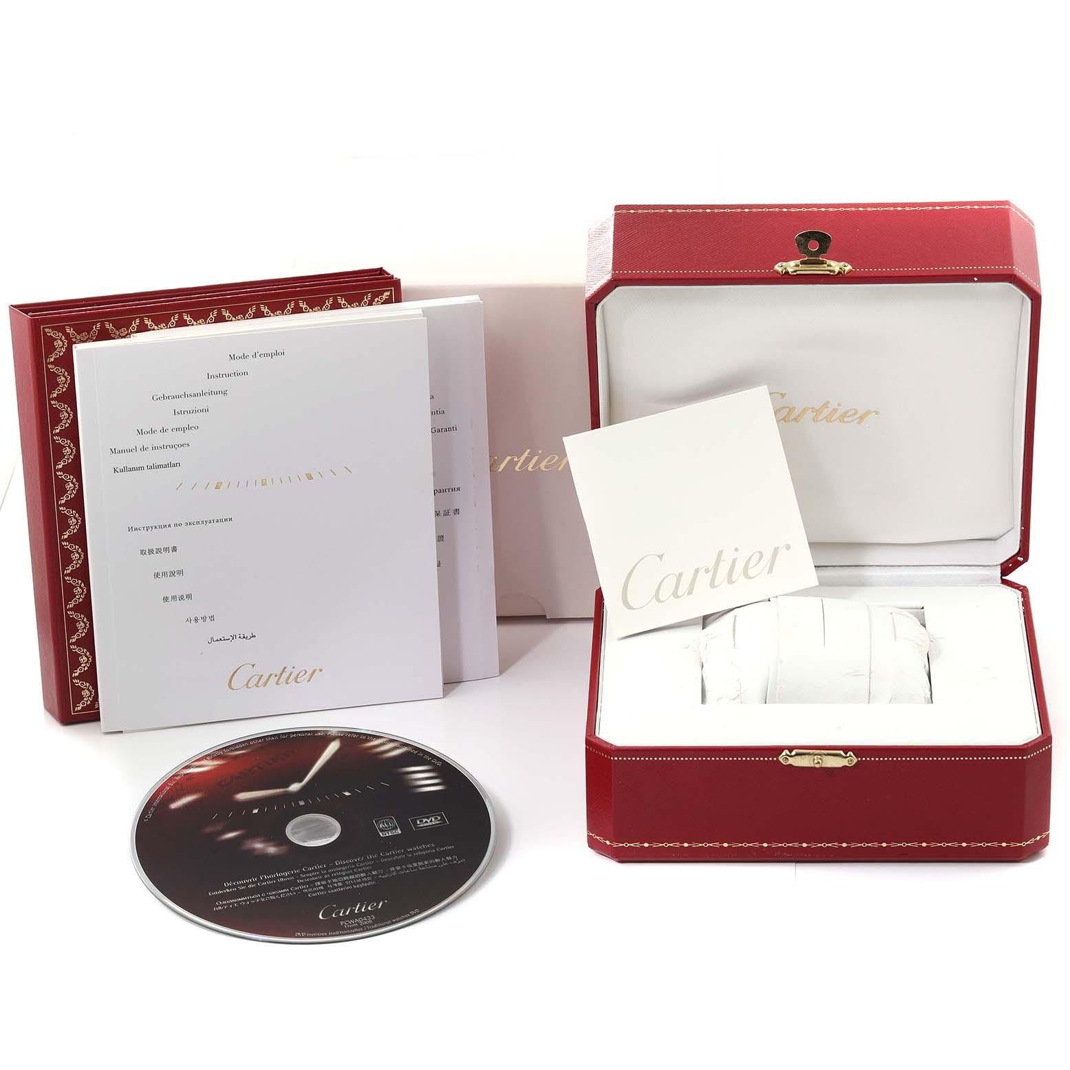 Cartier: Weißgold-Damenuhr W26019L1 mit Schachtelpapieren, Tank Americaine, Silber-Zifferblatt und Silber-Zifferblatt im Angebot 4