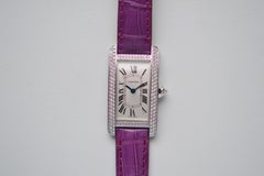 Cartier Tank Américaine SM 18k White Gold Diamond Bezel Unworn Full Set