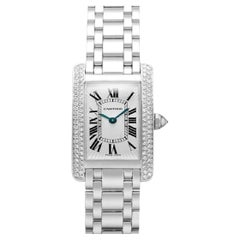 Cartier Tank Americaine SM WB7018L1 - Sleek Women's Luxury Watch in White Gold