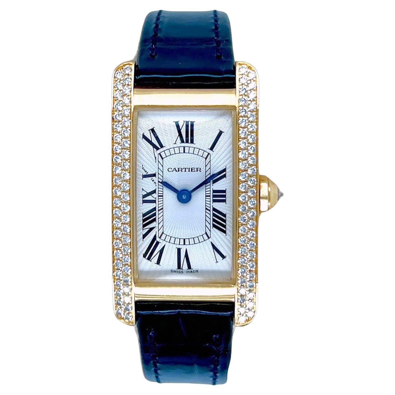 CARTIER Tank Americaine Small Gold Diamond Watch