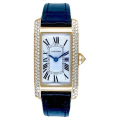 CARTIER Tank Americaine Small Gold Diamond Watch