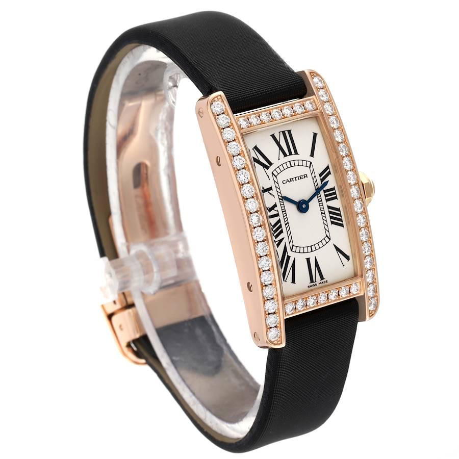 Cartier, petite montre Tank Americaine en or rose et diamants pour femmes 2503 Excellent état - En vente à Atlanta, GA