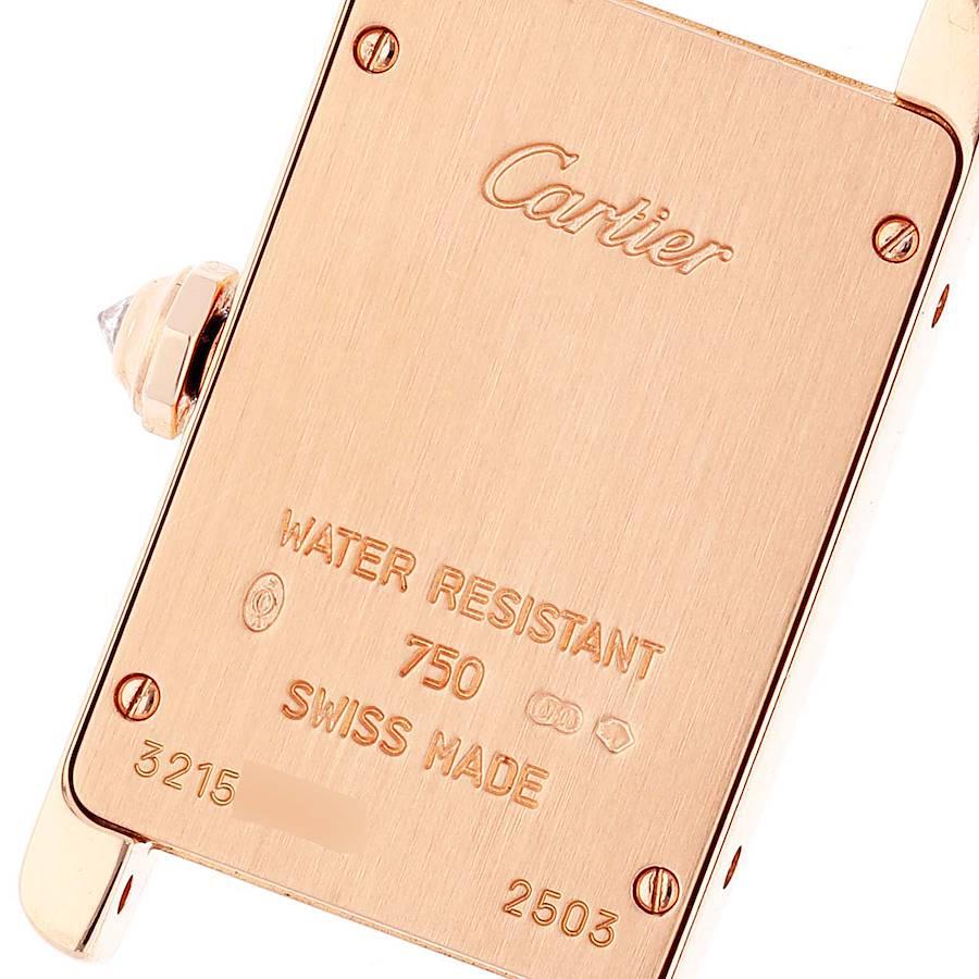 Cartier Tank Americaine Small Rose Gold Diamond Ladies Watch WJTA0002 In Excellent Condition In Atlanta, GA
